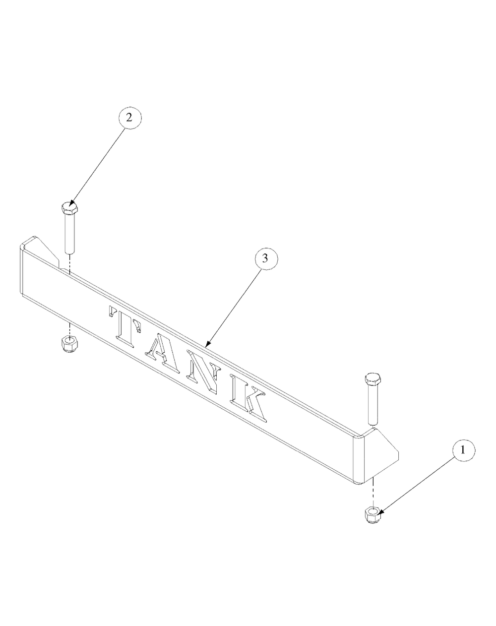 Rear Bumper Diagram and Parts List for M60-KW ROPS-53BH5D8X750-25HP-OHV Cub Cadet Lawn Tractor